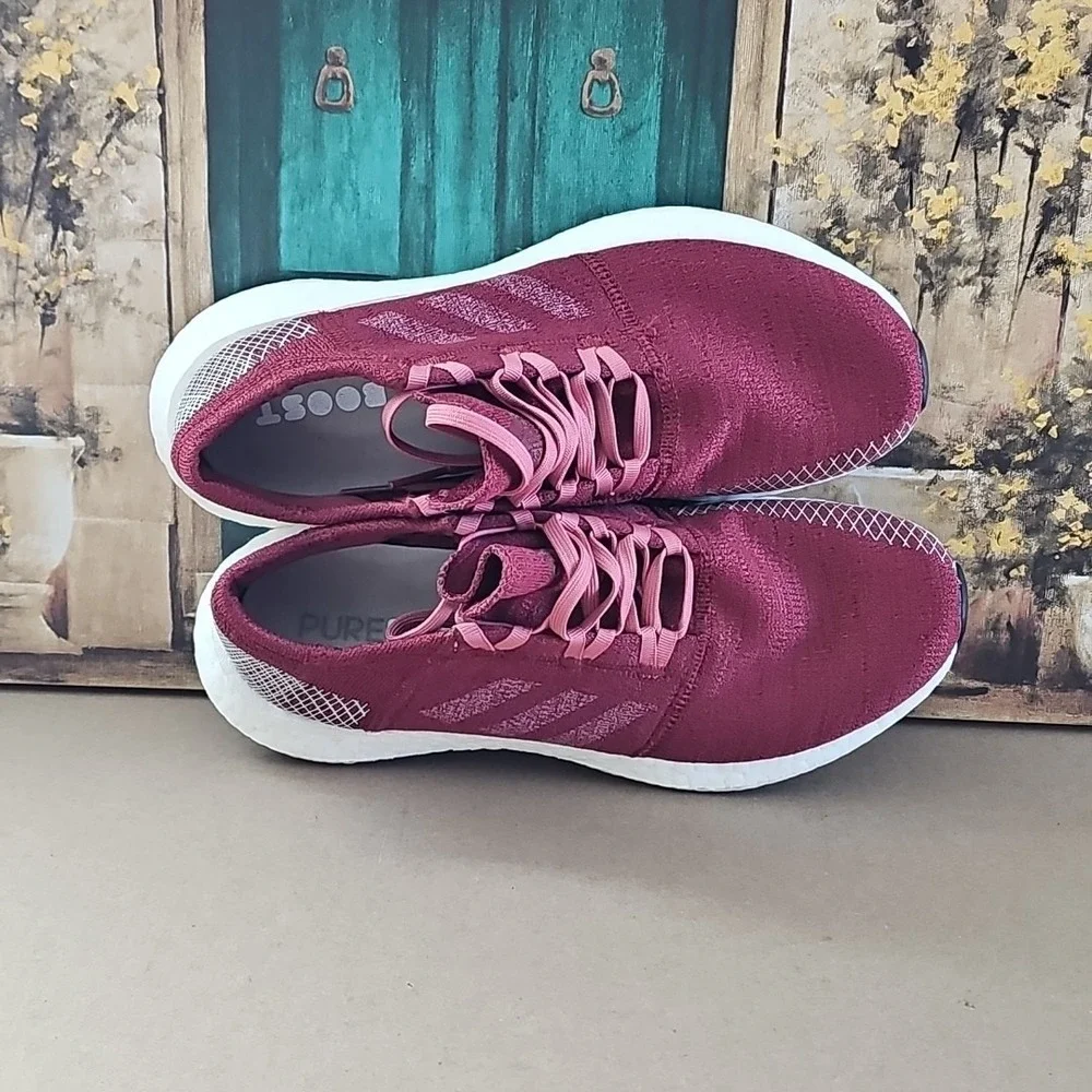 NEW Adidas Pureboost Womens Shoes Sneakers Size 9.5 Red‎ White B75768 Running
